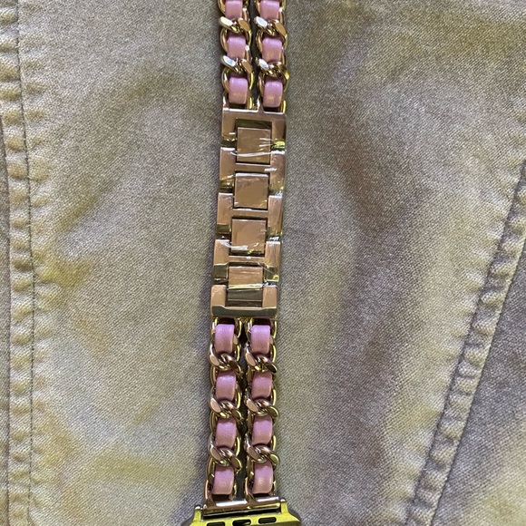 Metal + faux Leather Band Strap for Apple Watch. - Picture 2 of 14